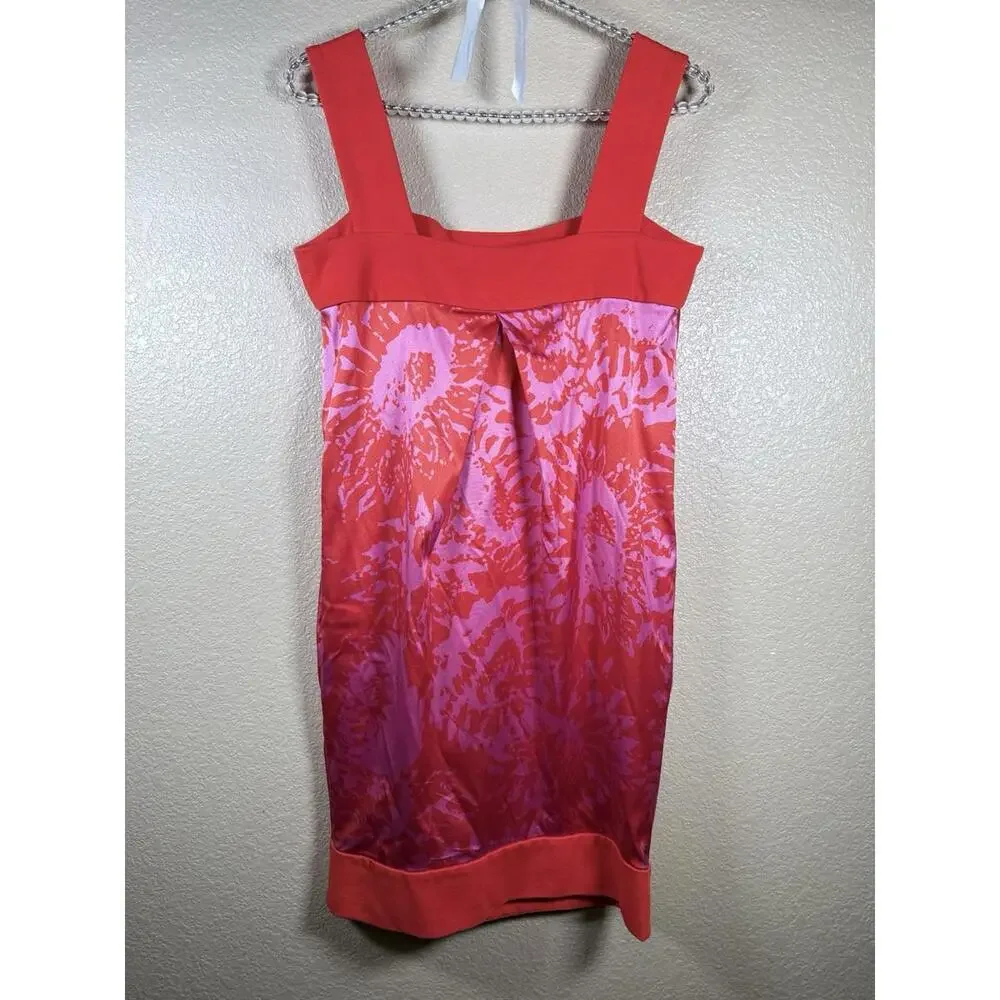 Diane von‎ Furstenberg Payne Sz 6 Red and Pink Floral Sleeveless Mini Dress